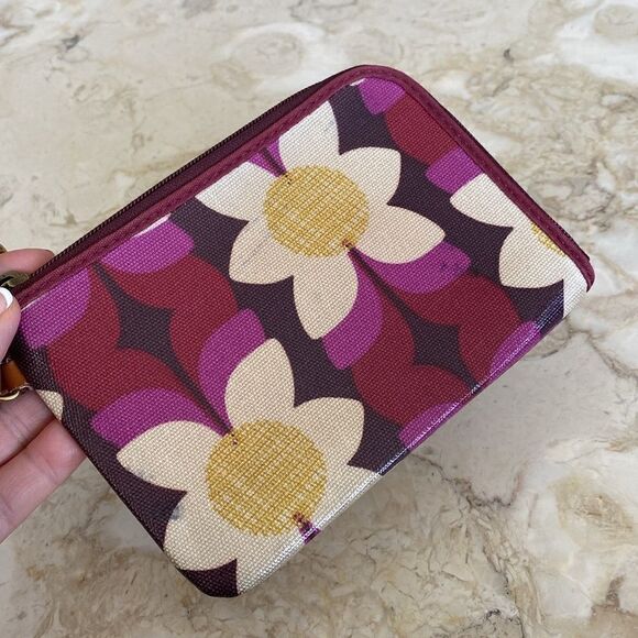 Fossil Coated Canvas & Leather Wristlet Wallet - Picture 2 of 7